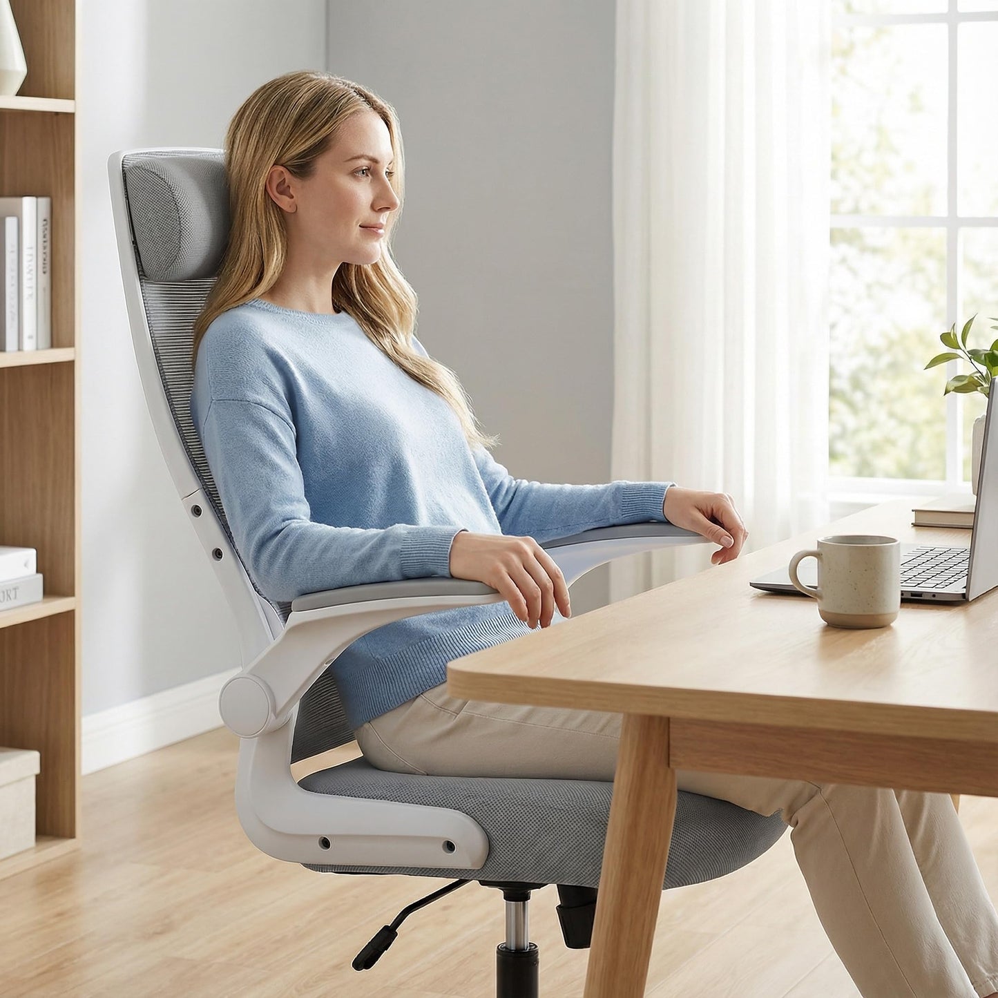 Scaun de birou MELOKEA CHAF018G ergonomic cu tetiera reglabila