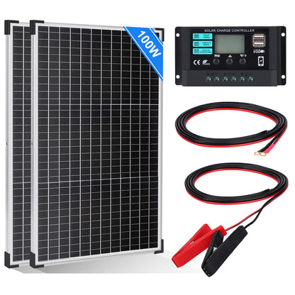 Kit panouri solare Deruxi 100W 12V 2x50W monocrystalline