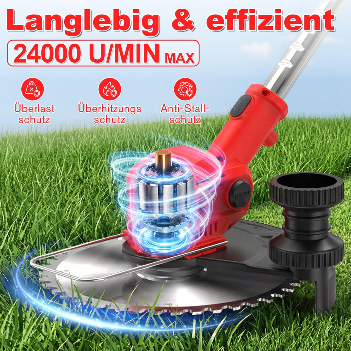 Trimmer gazon Forluoai YL-DCJ-A02 21V fara fir, 24000 RPM