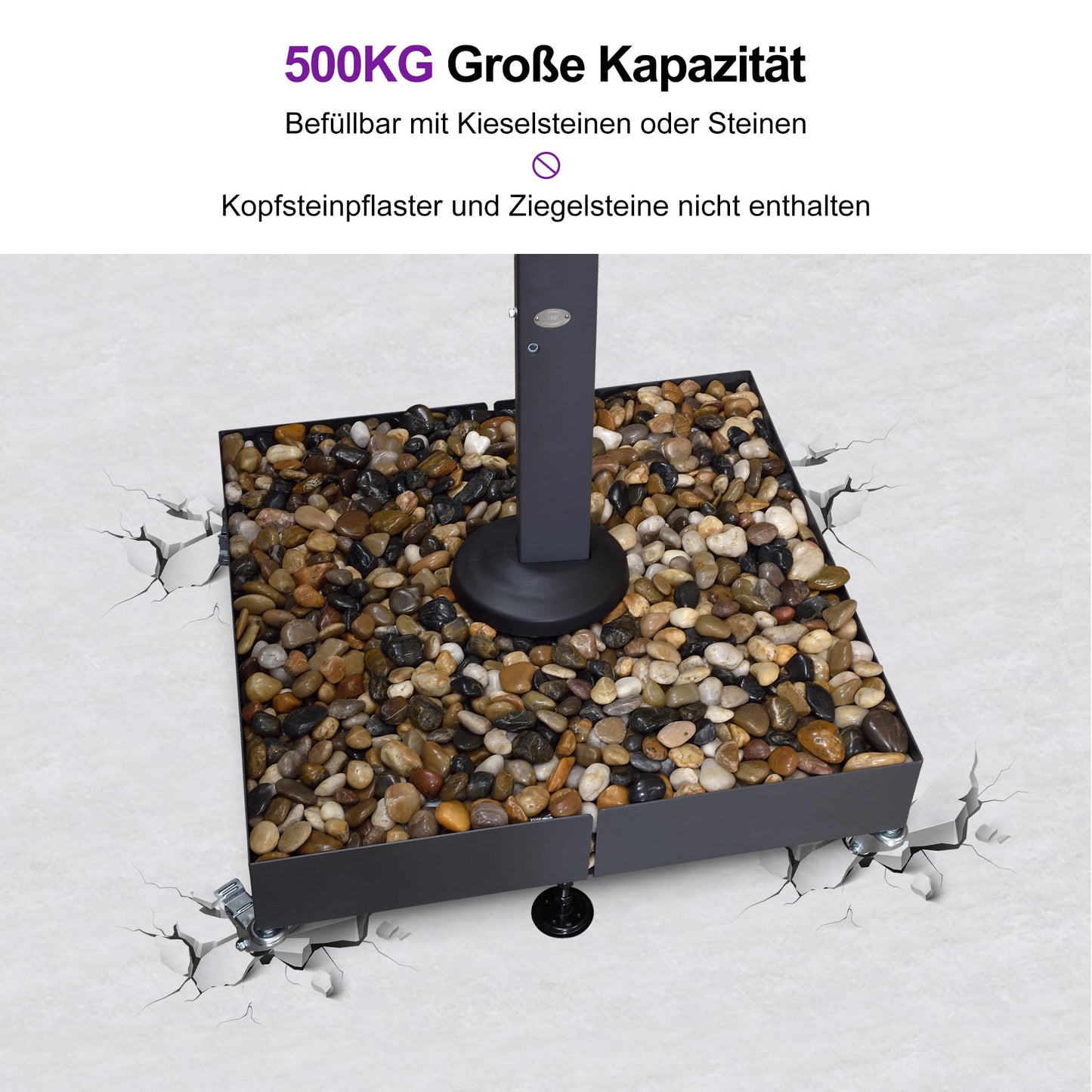 Baza umbrela PURPLE LEAF BSWK500 500 kg cu roti blocabile