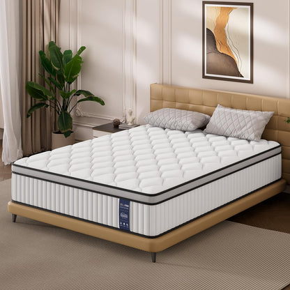 Saltea cu arcuri individuale BedStory 160x200 cm, 31 cm grosime, ortopedica, fermitate H3/H4, alba