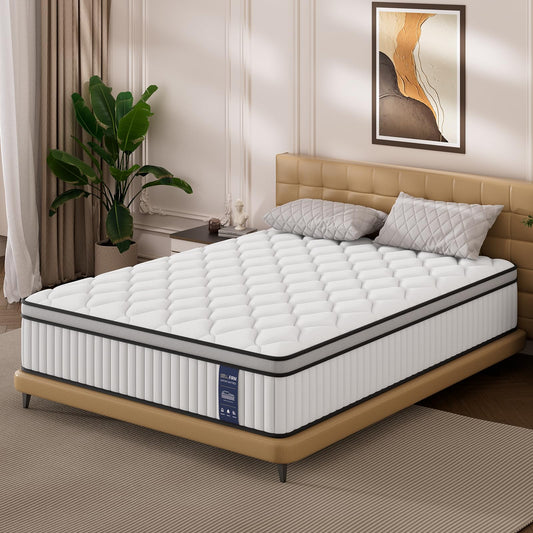 Saltea cu arcuri individuale BedStory 120x200 cm, 31 cm grosime, ortopedica, fermitate H3/H4, alba