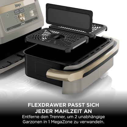 Friteuza cu aer cald Ninja Foodi FlexDrawer Dual Zone, 10.4 L, Stone-gold