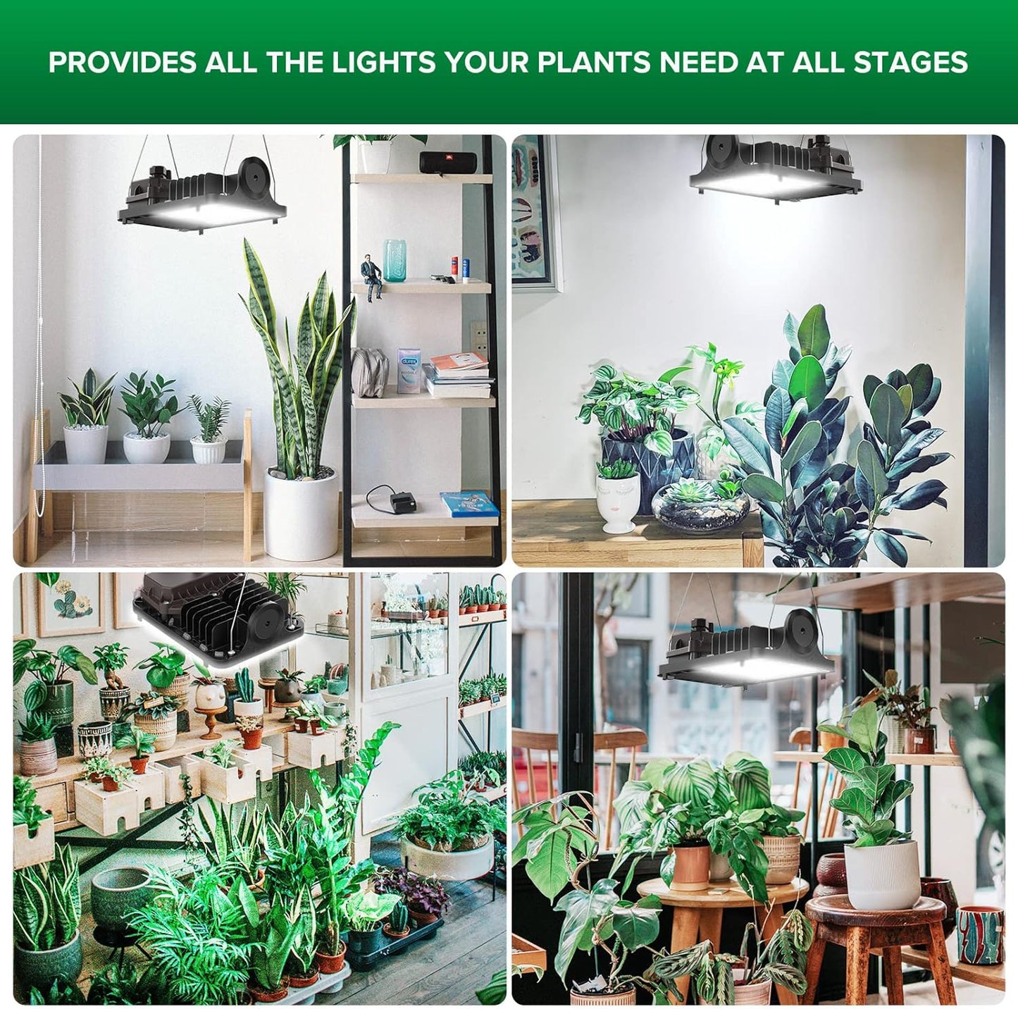 SANSI 70 W LED Plant Lamp for Indoor Plants, 700 W Equiv, Full Spectrum Dimmable Grow Light and Optical Lens for High PPFD, Energy-Saving Plant Lamps for Large Plants