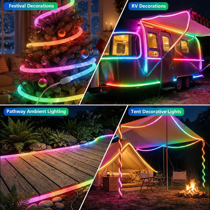 Banda LED 3M RGBIC Neon Rope Light 5V USB IP67 APP Remote