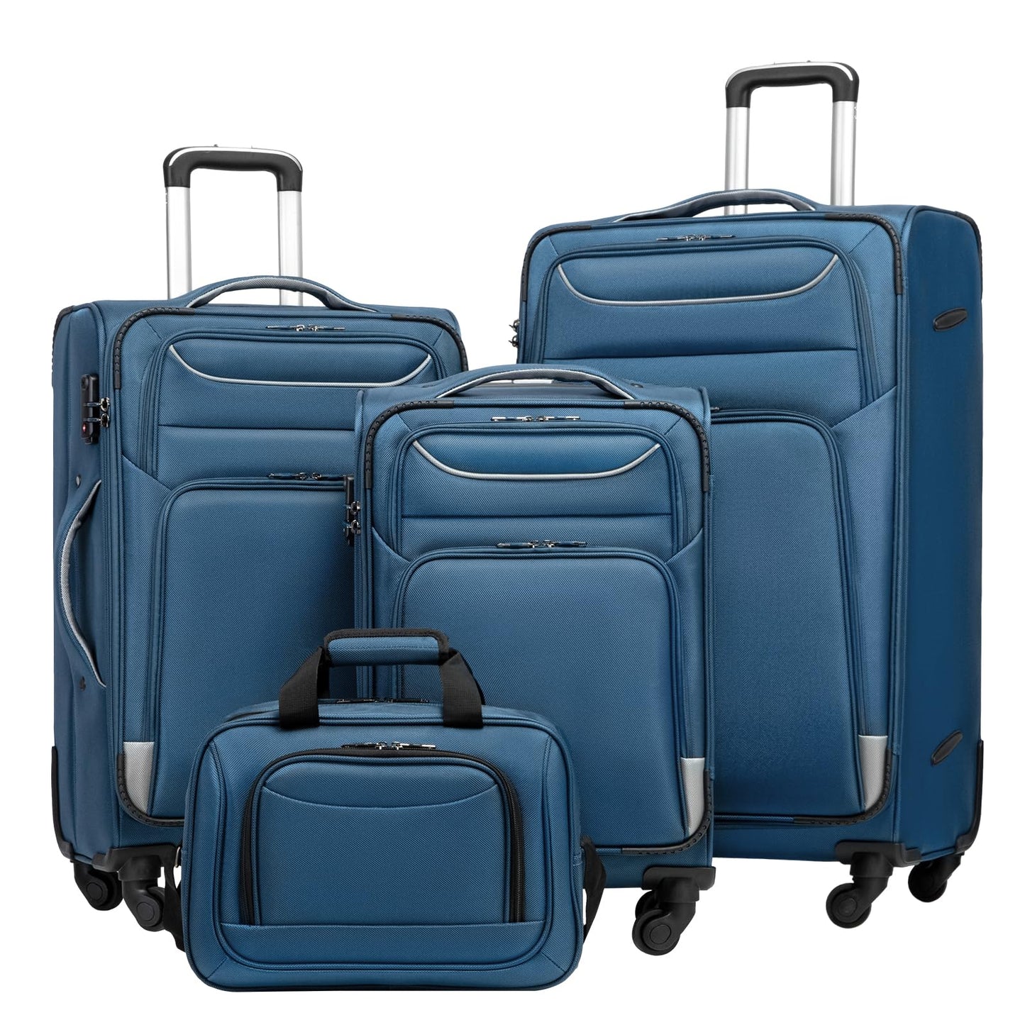 Set trolere 4 piese COOLIFE, roti 360, material Oxford, lacat TSA,
