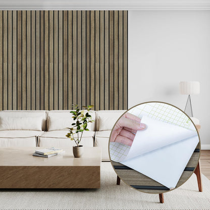Tapet autoadeziv Abyssaly Wood Panel Wallpaper 90x300 cm impermeabil
