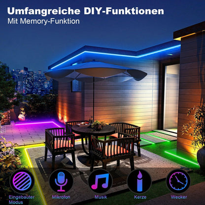 TENDIST 14 m IP67 RGB LED Strip Outdoor Waterproof Smart LED Strip Compatible with Alexa and Google Assistant, WiFi Outdoor LED Strip 24 V for Balcony, Festiva, Terrace