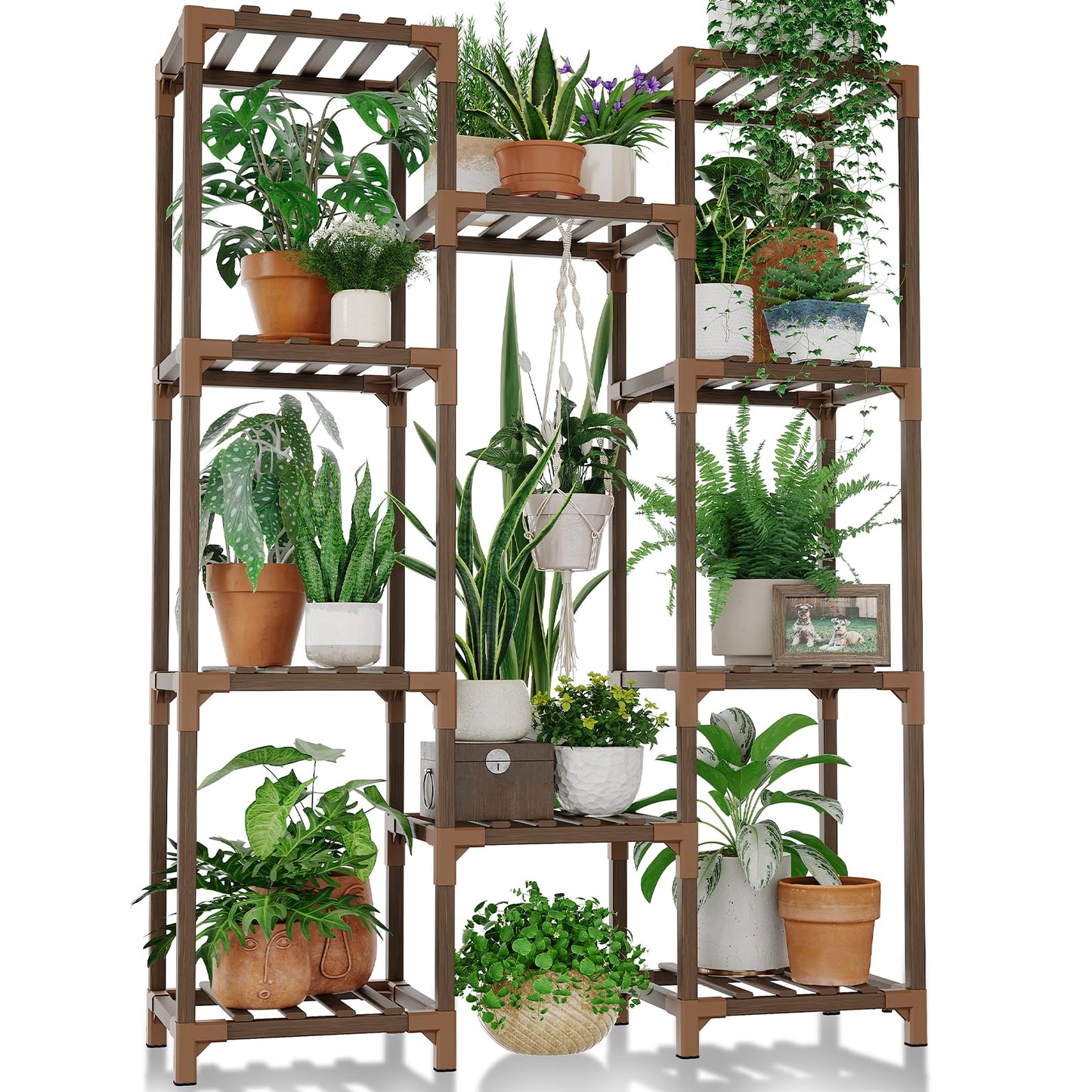 Suport plante Bamworld A-Shape lemn maro 4 niveluri 68 kg