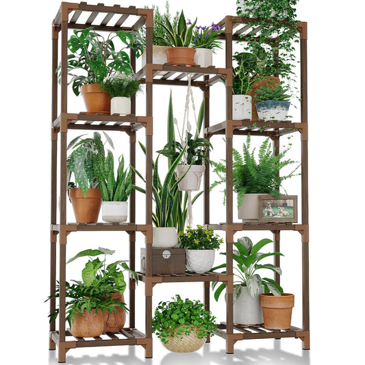 Suport plante Bamworld A-Shape lemn maro 4 niveluri 68 kg