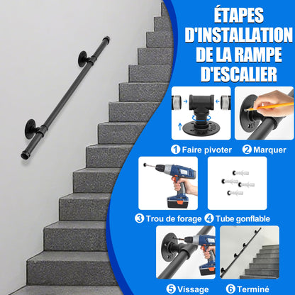 Balustrada OUUTMEE Fier forjat 100 cm neagra