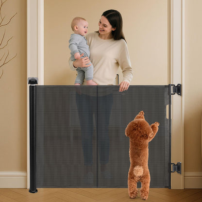 Poarta de siguranta Wodondog ML001B retractabila 150 cm alba