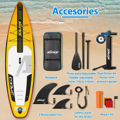 Placa SUP ALLPICK Premium SUP Board Set gonflabila 180 kg Galben