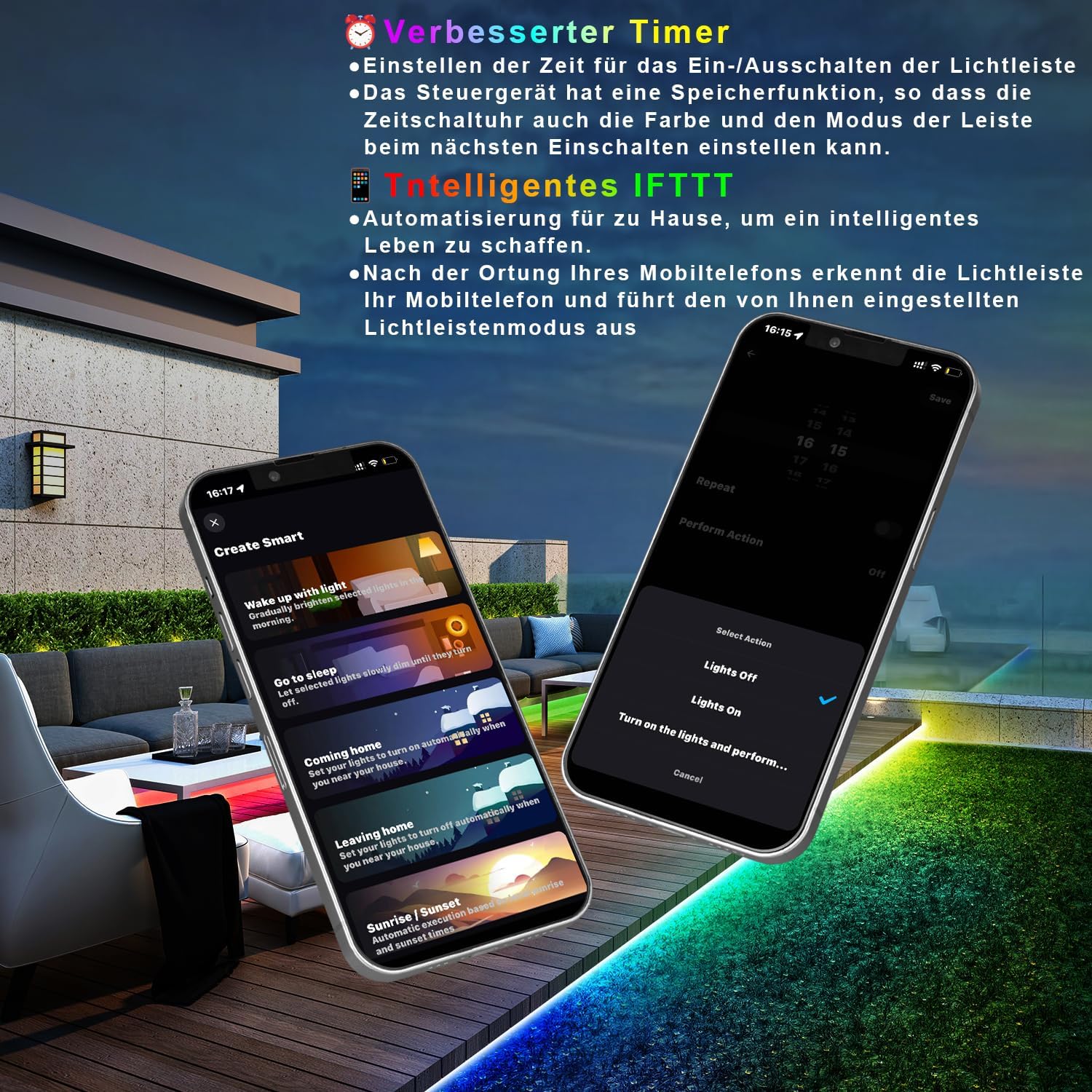 Lichaser 10 m RGB+IC Neon LED Strip Outdoor WiFi, IP68 Waterproof DIY Flexible Neon LED Strip with Alexa, 24 V LED Strip Outdoor Silicone Sync with Music for Patio, Party, Garden