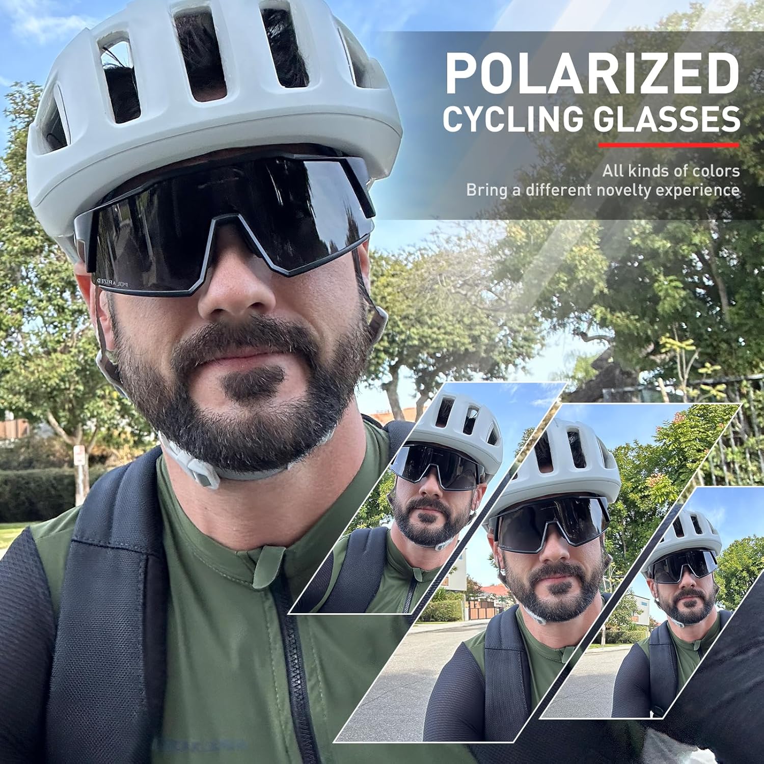 KAPVOE Polarized Cycling Glasses With 1 Lens Or 4 Interchangeable Lens Tr90 Frame For Men Women Sports Sunglasses Bike K9022