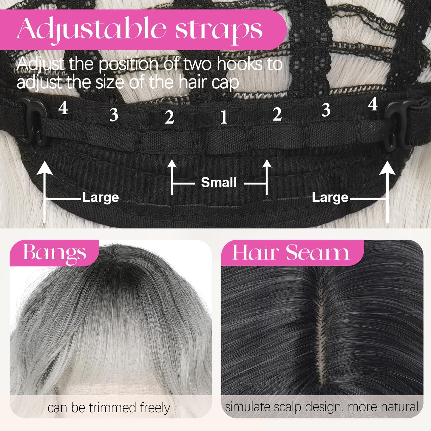 Peruca Sofeiyan Bob Wavy cu Breton 30 cm Fibra Kanekalon