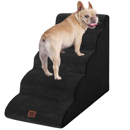 Scara pentru caini EHEYCIGA 4-Step 4 trepte fleece gri