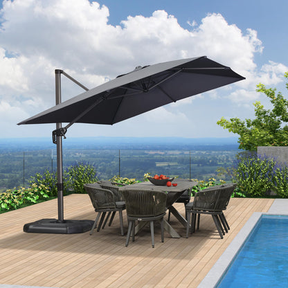 Umbrela de gradina 270x350 PURPLE LEAF cm aluminiu gri