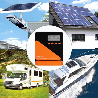 SolaMr 40A 100V MPPT Solar Charge Controller 12V/24V, LCD Screen Solar Panel Controller with Dual USB Port for Gel Sealed Flooded and Lithium LiFePO4 (GM40A)