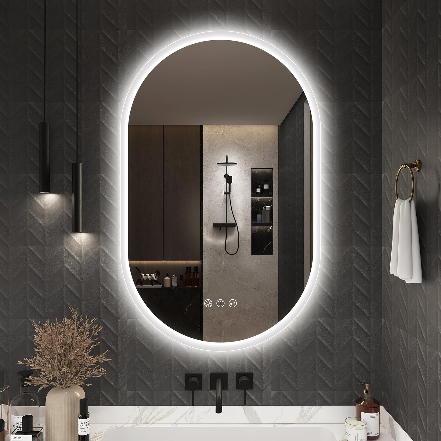 Oglinda baie Sbagno 100x60 cm LED anti-aburire