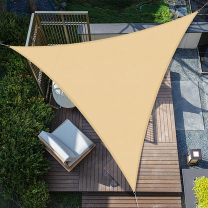 SUNNY GUARD Sun Shade Sail Triangle 4x4x4m Waterproof UV Block for Garden Outdoor Patio - Sand