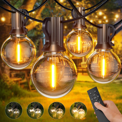 GPATIO LED Outdoor Fairy Lights, 45 m, Power, 75 + 2 Bulbs, Warm White G40 Plastic Bulbs, IP45 Waterproof, Indoor/Outdoor Fairy Lights for Garden, Patio, Weddings, Parties