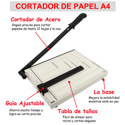 Taietor hartie H HANSEL HOME A4 Baza metalica 12 coli