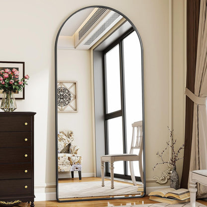 Oglinda de podea Koonmi cu arc, 171 x 76 cm, neagra