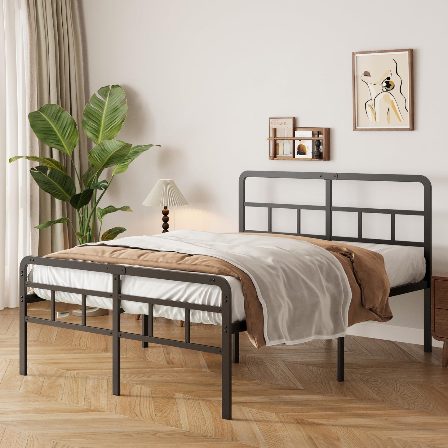 Pat 200x150 Yicensen King Size Cadru Metalic 46cm Negru