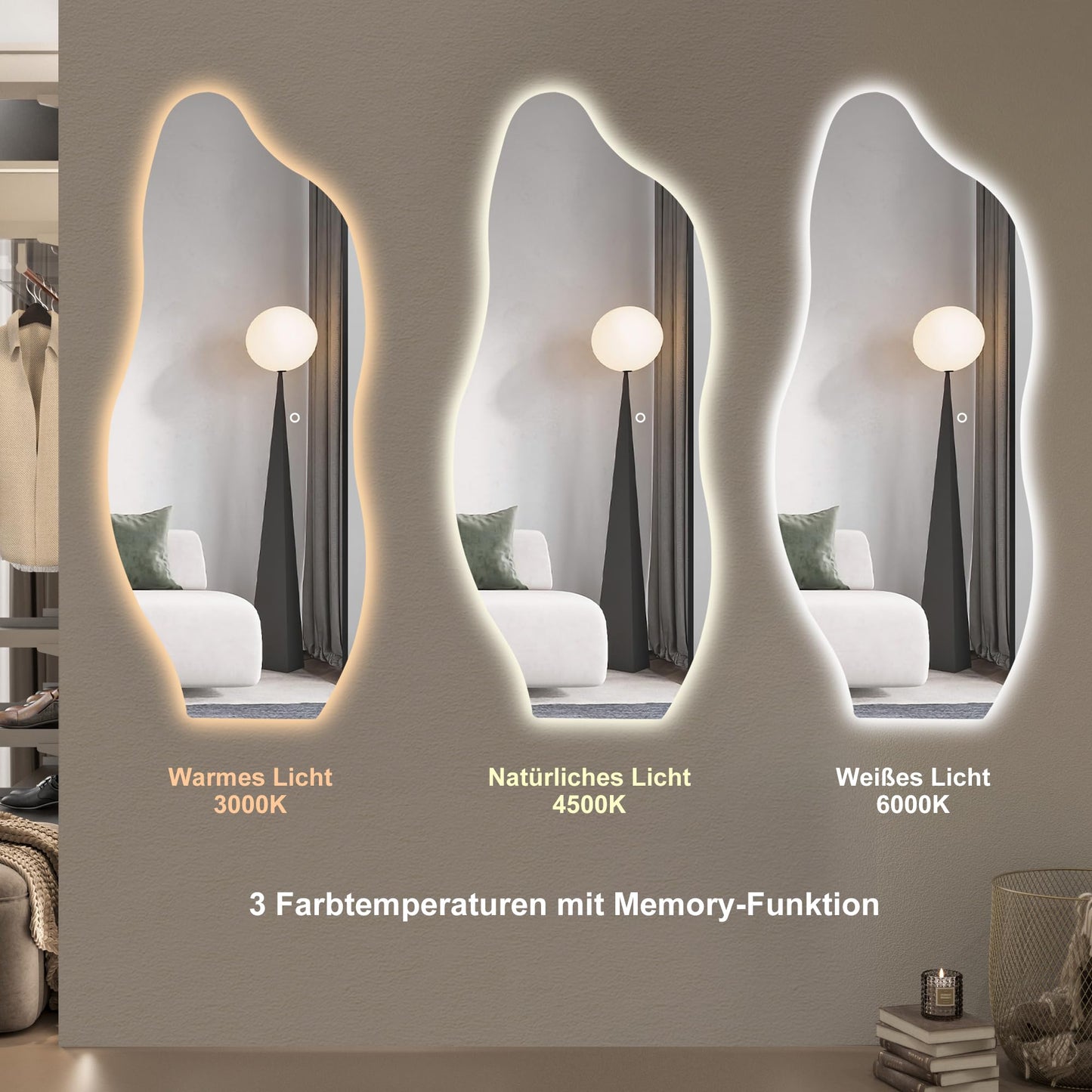 Oglinda LED SDXYSTCE Asymmetrical 120x50 cm IP55 Touch Switch