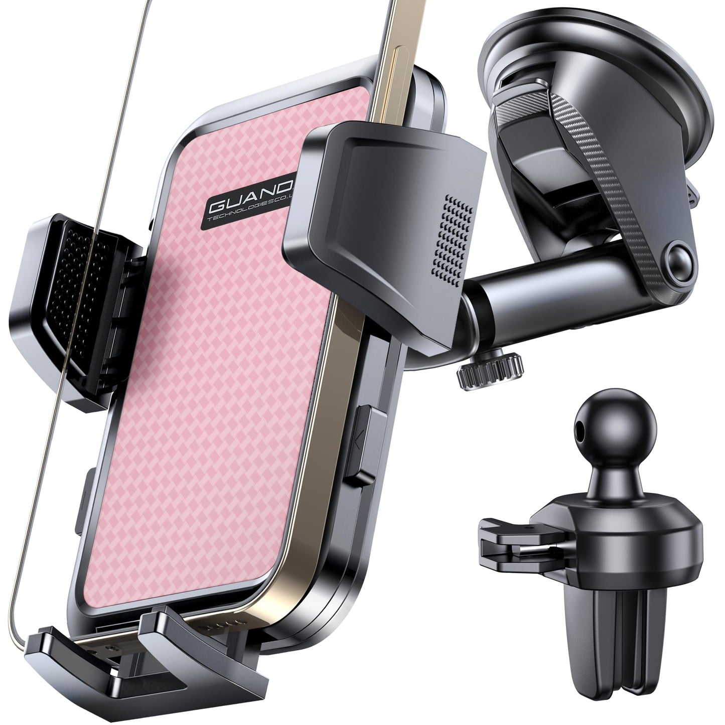 Car phone holder air vent, Car Phone Holder Mount 360° Rotation, Adjustable Clip, Big Phone & Thick Case Friendly, Compatibility Fit for All 4"-7" Smartphone, Universal phone car holder
