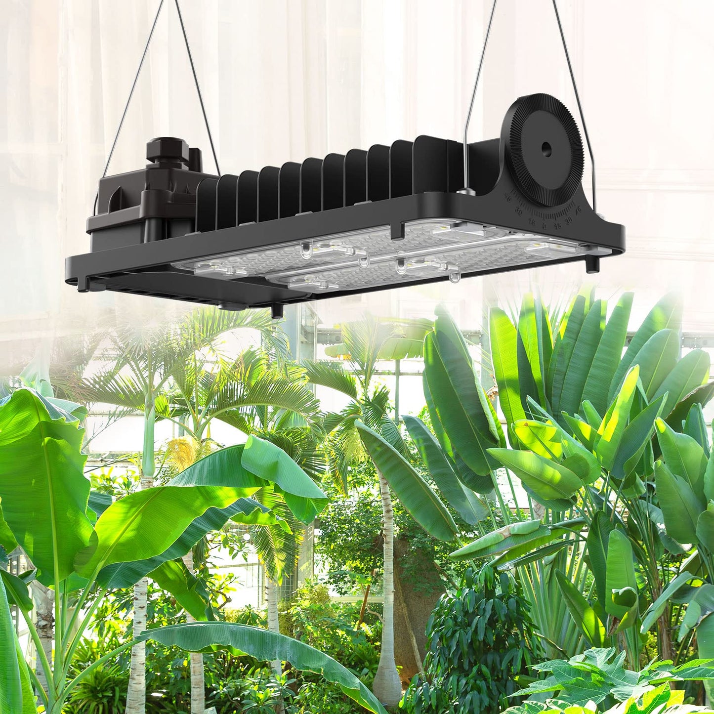 SANSI 70 W LED Plant Lamp for Indoor Plants, 700 W Equiv, Full Spectrum Dimmable Grow Light and Optical Lens for High PPFD, Energy-Saving Plant Lamps for Large Plants