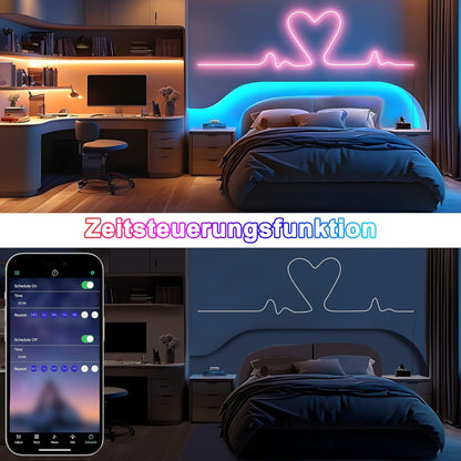 Cozylady RGB Neon LED Strip Light, with Remote Control, App Control, Waterproof Flexible RGB Strips, 24 V LED Neon Strip for Bedroom, Home Interior Decoration (10 M/30 Feet)
