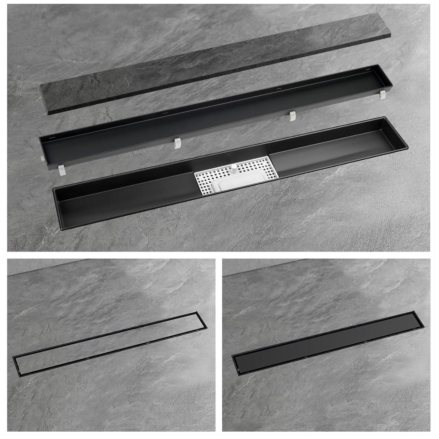 Sifon dus iYueMps IYM-FD-003-900mm otel inoxidabil 900mm negru