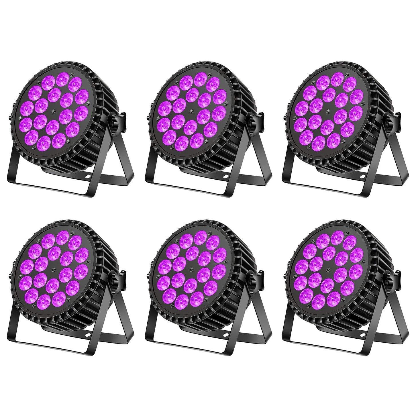 200 W 18 LED Par UV + RGB Stage Light Spotlight, DMX512 Disco Light, Party Light, 8CH Par Spotlight, Strobe/Sound/Active Mode Lighting DJ Light Effect for Show Bar Party Music Festival Halloween