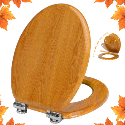 Colac WC Angel Shield Oval Lemn Inchidere Silentioasa 43x37 cm