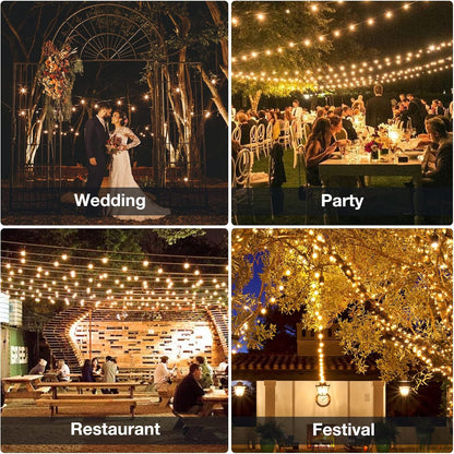 GPATIO LED Outdoor Fairy Lights, 45 m, Power, 75 + 2 Bulbs, Warm White G40 Plastic Bulbs, IP45 Waterproof, Indoor/Outdoor Fairy Lights for Garden, Patio, Weddings, Parties