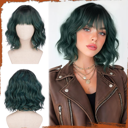Peruca Sofeiyan Bob Wavy cu Breton 30 cm Fibra Kanekalon