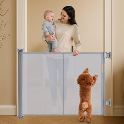 Poarta de siguranta Wodondog ML001B retractabila 150 cm alba