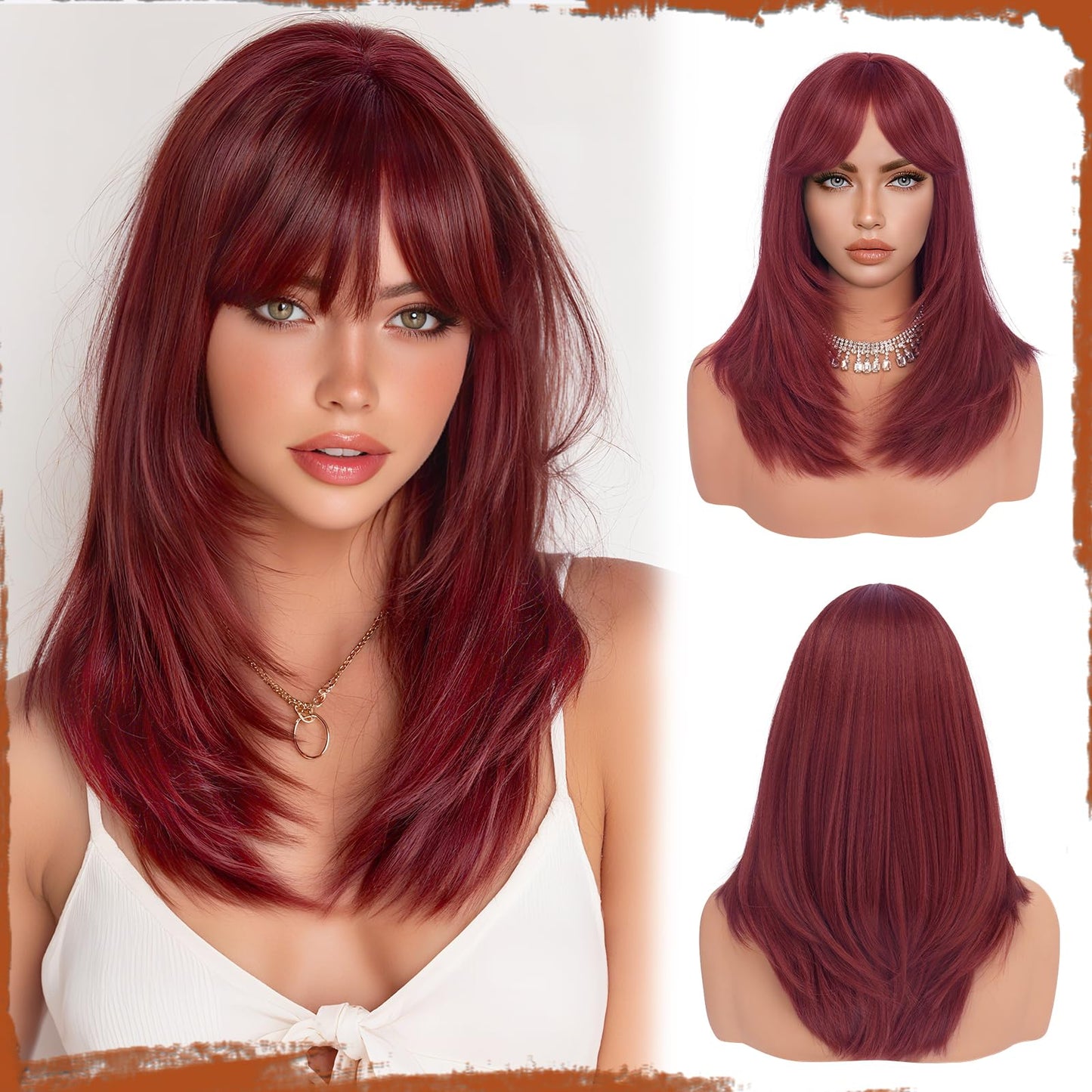 Peruca SOFEIYAN Long Straight Layered Blonde 16 Inch cu Breton