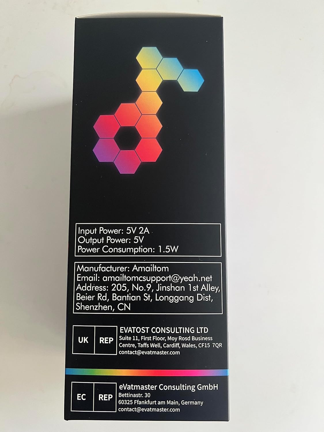 Amailtom Hexagon LED Lights, Smart Hexagon Gaming Wall Lights App & Remote Control, LED Light Panels Music Sync, DIY Geometry RGB Room Light for Gaming Room Living Bedroom Streaming, 7 Panels