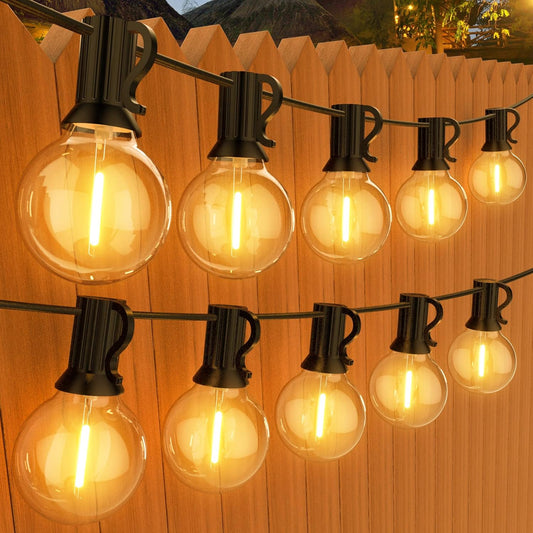 GPATIO LED Outdoor Fairy Lights, 45 m, Power, 75 + 2 Bulbs, Warm White G40 Plastic Bulbs, IP45 Waterproof, Indoor/Outdoor Fairy Lights for Garden, Patio, Weddings, Parties