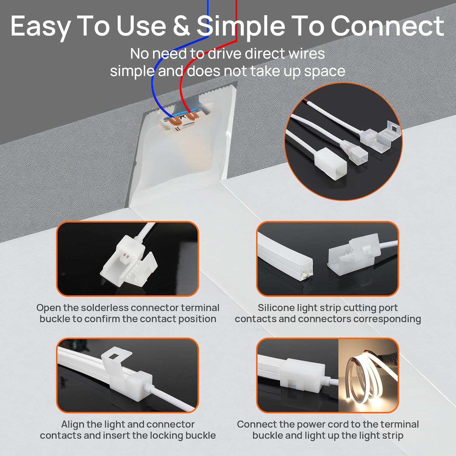 Neon LED Strip 5 m, Silicone Waterproof Fireproof IP65 LED Strip Warm White 3000 K 10 mm LED Fairy Lights Outdoor 230 V Flexible DIY Light Strip Outdoor with Power Supply for Home, Party,