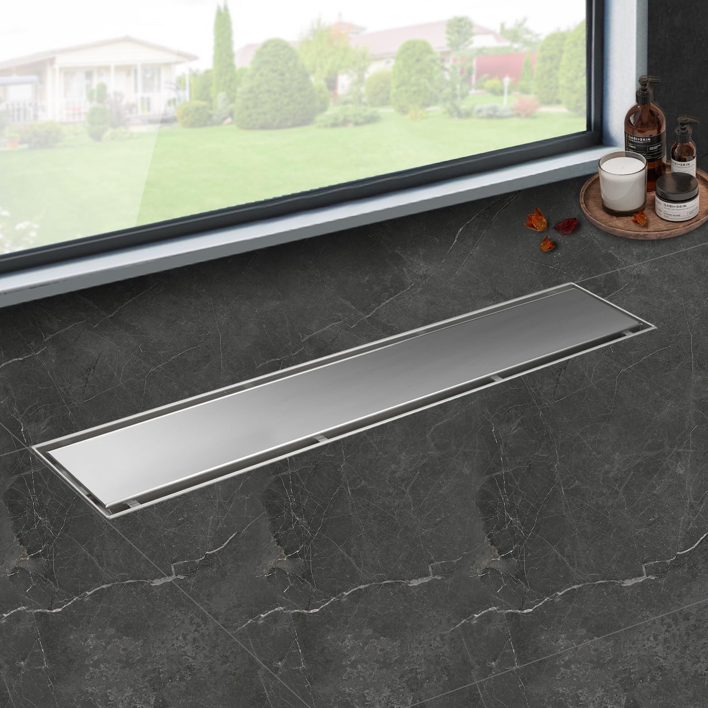 Sifon dus iYueMps IYM-FD-003-900mm otel inoxidabil 900mm negru