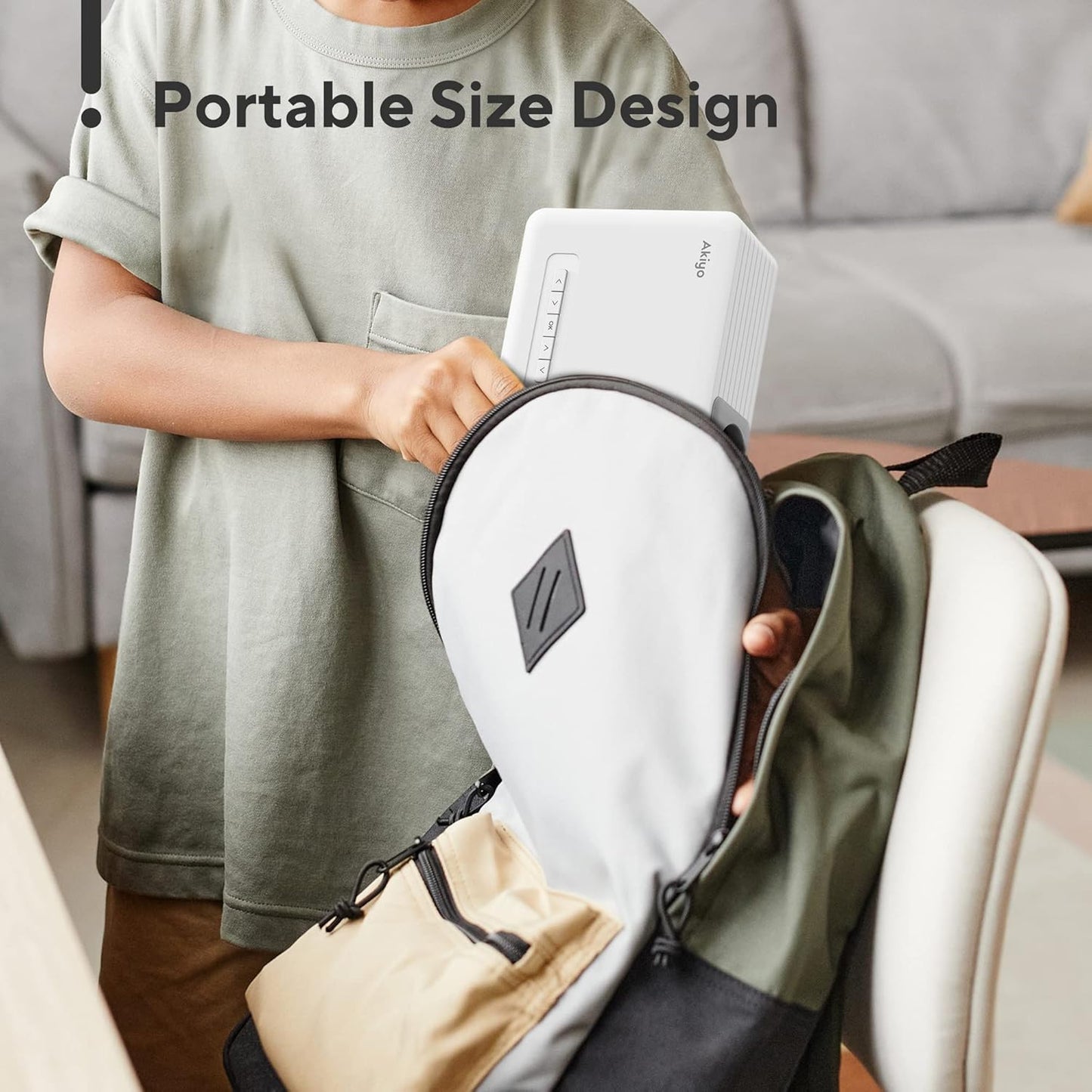 Mini Projector with WiFi and Bluetooth, AKIYO 2026 Upgraded Projector 1080P Support, 360° Rotating, Portable Projector for Home Theater/Outdoor, Compatible with iOS/Android/Laptop/PS5