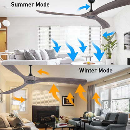 Ventilator tavan Ovlaim 183 WiFi 3 lame lemn 6 viteze 55W