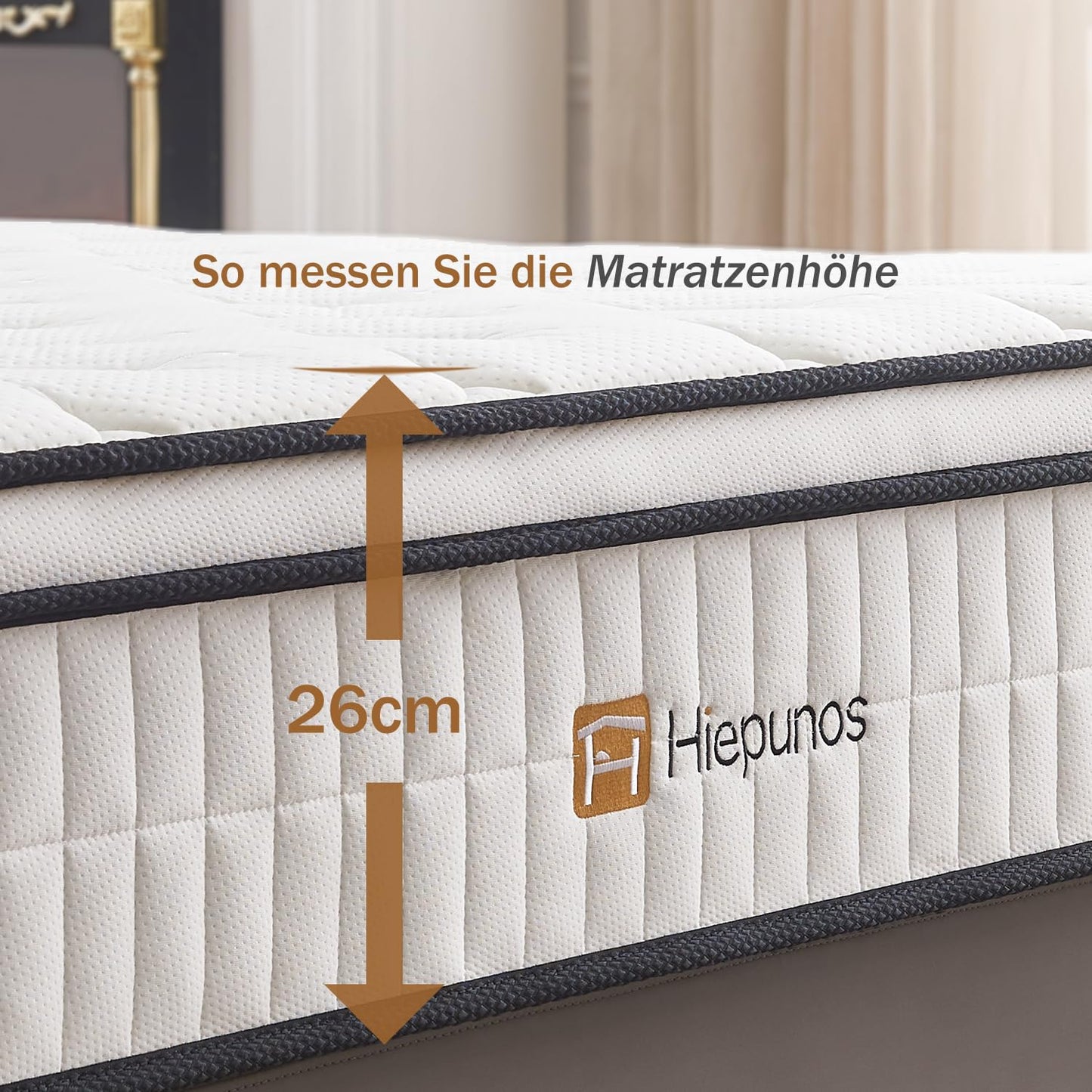 Saltea Hiepunos Pocket Spring 140x200 cm H3 Memory Foam 26 cm