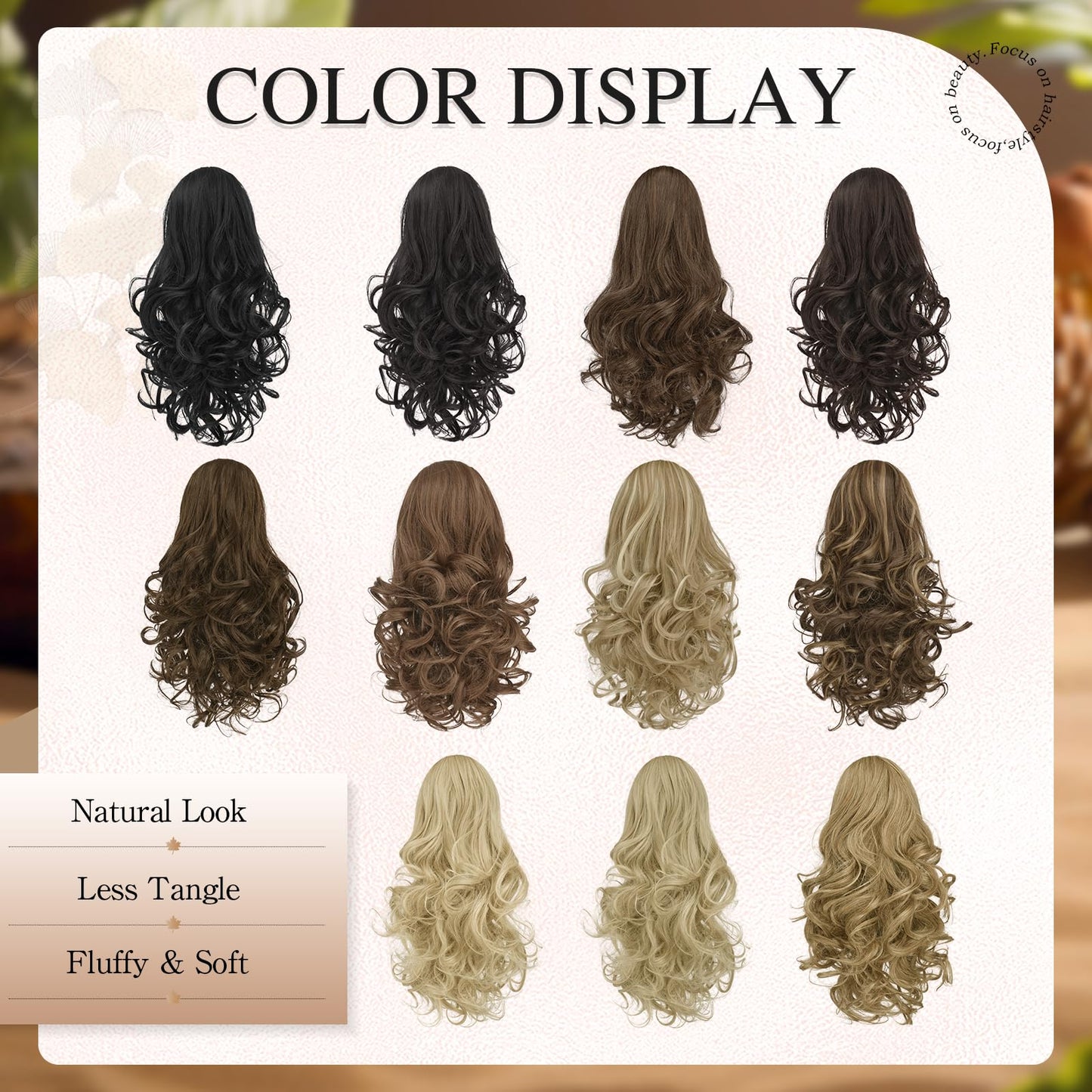 Sofeiyan Ponytail Hair Extensions with Drawstring, 35 cm Mandarin Brown Long