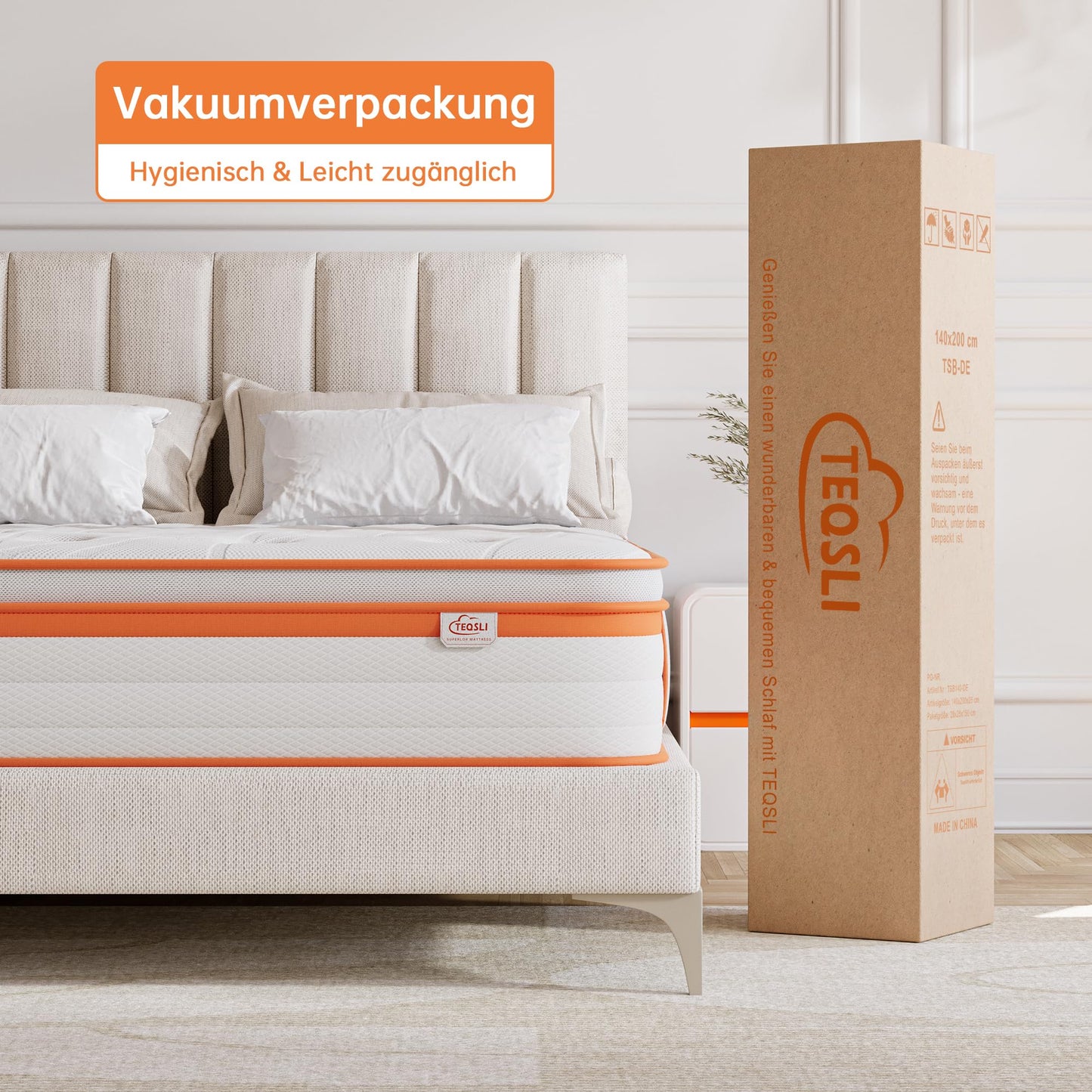 Saltea TeQsli TSB 180x200 cm Hibrida 7 zone Gel Memory Foam 25 cm