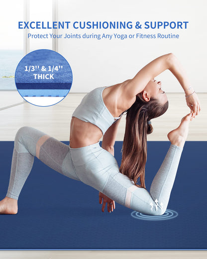 Covoras yoga CAMBIVO 183x122x0.6 cm antiderapant albastru